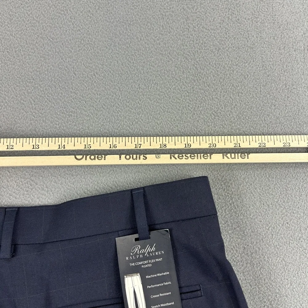 Ralph Lauren Dress Pants Mens‎ 40x30 Navy Blue Comfort Flex Performance Pleated